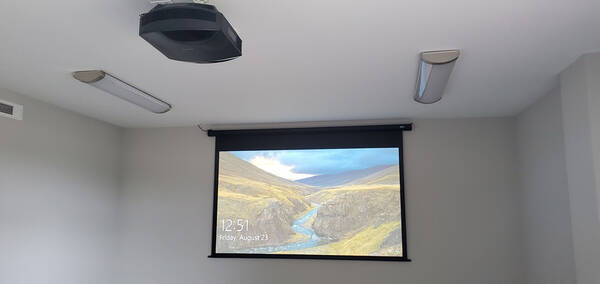 Drop-Down Projector Screen and Projector Installation